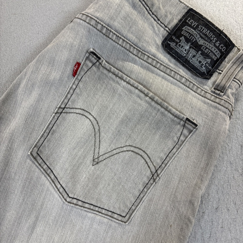 Levis 511 Jeans Men's Gray Skinny Fit Taper Leg Size 36x32(29' hemmed) Denim Y2K